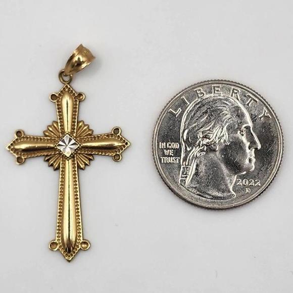 14k Gold Cross Pendant - Picture 4 of 4
